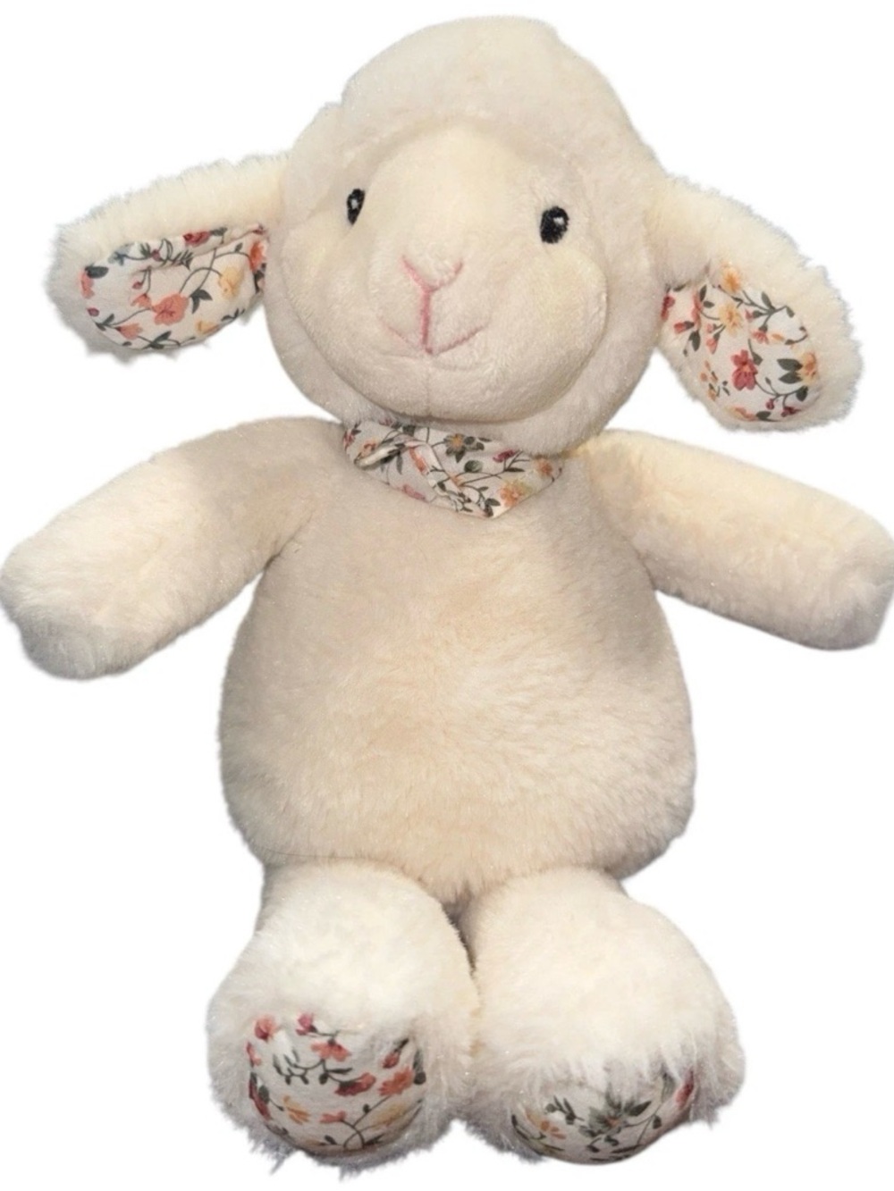 Pier 1 Imports Plush 12" Guthrie Baby Lamb Floral Flower Scarf Easter Toy Lovey